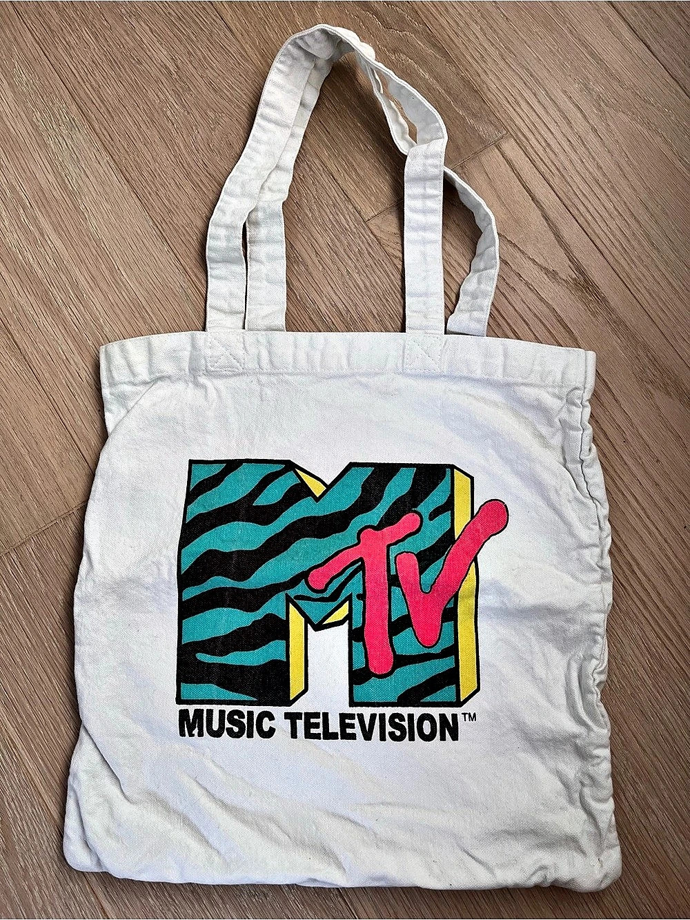 MTV Music Television tote Bag - White & Black Graphic